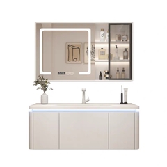 TC194 - Tủ chậu nhựa, tủ gương thông minh kết hợp chậu sứ liền khối