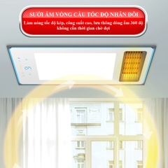 S107 - Máy sưởi nhà tắm chức năng 6in1 - Sưởi ấm, hút mùi, thông gió, quạt mát, sấy khô, chiếu sáng