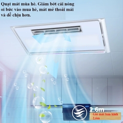 S132 - Đèn sưởi âm trần nhà tắm 6 chức năng, cửa gió xoay 120 độ