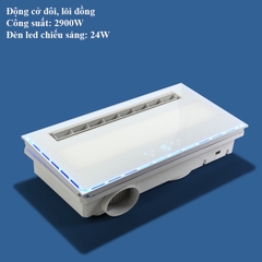 S132 - Đèn sưởi âm trần nhà tắm 6 chức năng, cửa gió xoay 120 độ