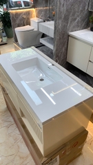 TC02K - Tủ chậu mặt đá, lòng chậu sứ âm liền mép hàng đặt theo yêu cầu, chất liệu nhựa PVC đặc chịu nước