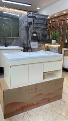 TC02K - Tủ chậu mặt đá, lòng chậu sứ âm liền mép hàng đặt theo yêu cầu, chất liệu nhựa PVC đặc chịu nước