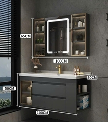 TC08K - Tủ chậu nhựa PVC đặc chịu nước màu ghi xám, hàng đặt theo yêu cầu, kích thước và màu sắc tùy chọn. LH để được giá tốt: 0975.296.975