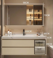TC11K - Tủ chậu nhựa PVC đặc chịu nước màu be, mặt chậu đá kết hợp chậu sứ âm, hàng đặt theo yêu cầu, kích thước và màu sắc tùy chọn. LH để được giá tốt: 0975.296.975