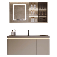 TC51K - Tủ chậu nhựa PVC chịu nước, mặt đá thạch anh ghi xám, hàng đặt theo yêu cầu, kích thước và màu sắc tùy chỉnh. LH để được giá tốt: 0975.296.975