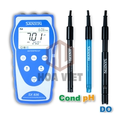 Sanxin - Apera  Máy đo pH/độ dẫn điện/oxy hòa tan SX836