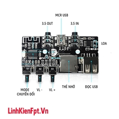 Mạch thu Bluetooth giải mã âm thanh 5V