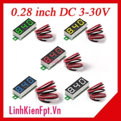 Vôn Kế Điện Tử DC 0.28 inh Màu Đỏ 3-30V