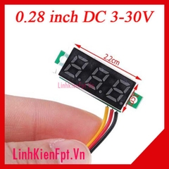 Vôn Kế Điện Tử DC 0.28 inh Màu Đỏ 3-30V