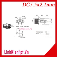 Jack Nguồn Cái Sắt Dc5.5x2.1mm V3