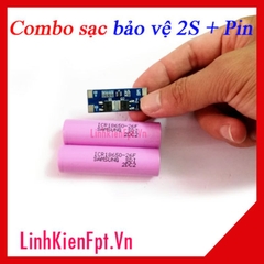 Combo Mạch Sạc Bảo Vệ 2S kèm Pin 18650