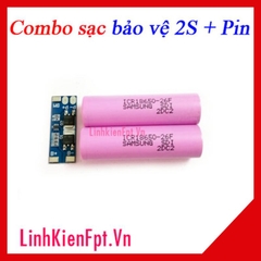 Combo Mạch Sạc Bảo Vệ 2S kèm Pin 18650