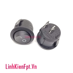 Công tắc bập bênh tròn 6a đen 250v