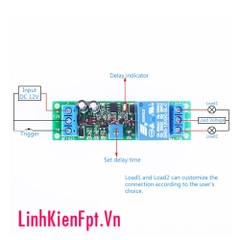 Modul Relay 12v 10a tạo trễ 10s - 60s - 10 phút