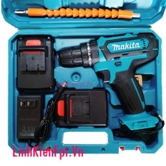 Máy Khoan Pin MAKITA 21V Có Búa Hộp Dụng Cụ (Pin Đủ 5 Cell 21V)