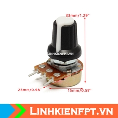 Triết áp điều chỉnh âm lượng 10K OHM (Bao gồm cả núm vặn)