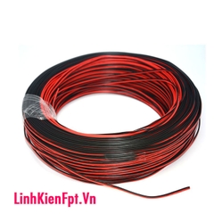 Dây điện đôi đỏ đen nhiều lõi 26AWG cuộn 100m