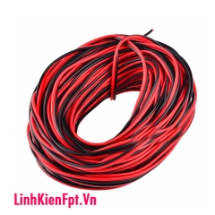 Dây điện đôi đỏ đen nhiều lõi 26AWG cuộn 100m