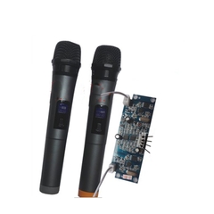 Mic hát karaoke không dây 2 Mic kèm mạch thu