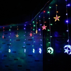 Đèn Led Trang Trí 12 Trăng Sao Vàng Ấm