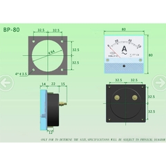 Đồng Hồ Đo Dòng Điện Ample 50A 80x80mm
