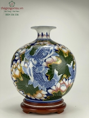 Bình hút tài lộc cá chép liên hoa 2