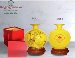 Bình hút Tài Lộc Sen Hạc in logo nên vàng