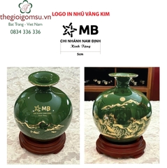 Bình hút Tài Lộc Mã Đáo Thành Công in logo nền xanh lục