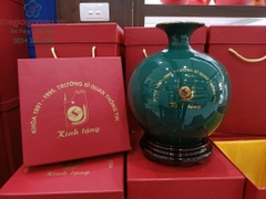 Bình hút Tài Lộc Mã Đáo Thành Công in logo nền xanh lục bảo