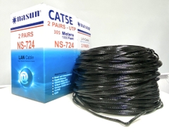 Dây mạng 4 lõi ĐỒNG VỎ PVC MỀM ĐẶC NGOÀI TRỜI Cat5e NASUN NS-724
