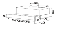 Máy hút mùi KAFF KF-TL1007B