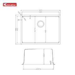 Chậu rửa Konox Tari 6448SM (Bề mặt mịn)