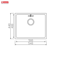 Chậu rửa Konox KN5444SU Dekor (Bề mặt hạt chống xước)