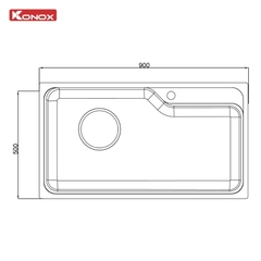 Chậu rửa Konox Tari Smart 9050PP (hạt Smart chống xước)
