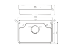Chậu rửa Nobinox TASA NX8050 (8050 vân linen plus)
