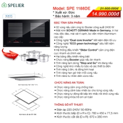 Combo 14: Bếp từ Spelier IC1188DE Và Máy hút mùi Spelier SP109MC