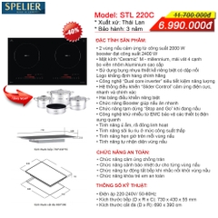Combo 2: Bếp từ Spelier STL 240C và Máy hút mùi Canzy CZ-6670AT