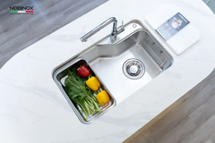 Chậu rửa Nobinox HARI PLUS 8250R (8250 vân Linen plus phủ ion+)