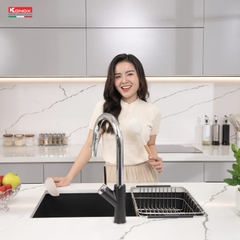 Chậu rửa Konox Naros 760S - Black (Chậu đá Granite)