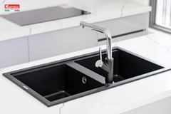 Chậu rửa Konox Phoenix Smart 860 Black (Chậu đá Granite)