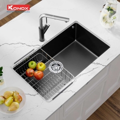 Chậu rửa Konox Naros 760S - Black (Chậu đá Granite)