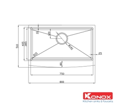 Chậu rửa Konox KN8051AS Curve