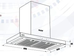 Máy hút mùi KAFF KF-FLAT7735B BOST