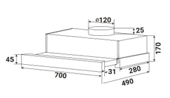 Máy hút mùi KAFF KF-TL1007W