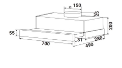 Máy hút mùi KAFF KF-TL7001W