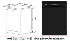 Máy rửa chén KAFF KF-SBL77805B17 GRC - Made in Thailand