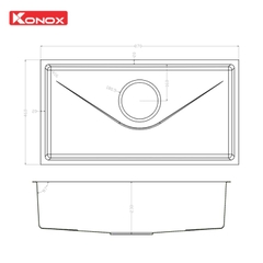 Chậu rửa Konox Tari 870SM (Bề mặt mịn)