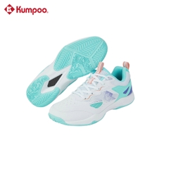 Giày cầu lông nam nữ Kumpoo E319 màu trắng xanh chính hãng
