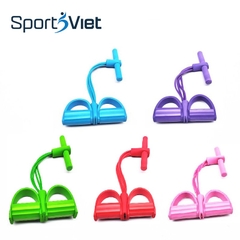 Bộ dây tập bụng, tập eo đàn hồi 4 ống cao su non siêu chắc Hamishu-MS4