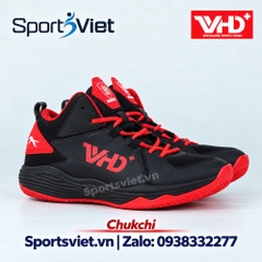 Giày bóng chuyền VHD Chukchi đen đỏ cày sân bê tông